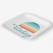 レトロサンセット+ヴィンテージスクリプト動揺して ペーパープレート (傾斜あり)