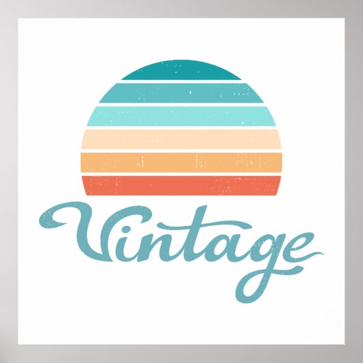 レトロサンセット+ヴィンテージスクリプト動揺して ポスター (正面)