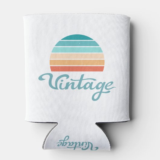 レトロサンセット+ヴィンテージスクリプト動揺して 缶クーラー (裏面)