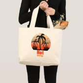 レトロサンセット - 今日はダメ ラージトートバッグ (正面(商品))