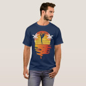 レトロサンセット 70年代 ビンテージ 体操 Tシャツ (正面フル)
