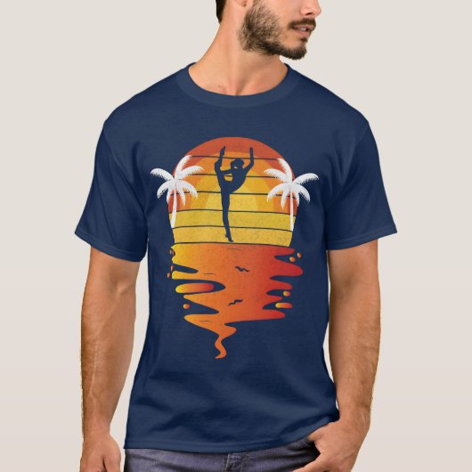 レトロサンセット 70年代 ビンテージ 体操 Tシャツ (正面)