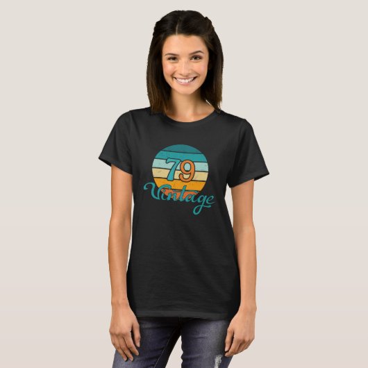 レトロサンセット 79 ビンテージ風 Tシャツ (正面フル)