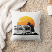 レトロサンセットRVモーターホームオーナーギフト、モーターホームカー クッション (ブランケット)