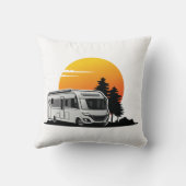 レトロサンセットRVモーターホームオーナーギフト、モーターホームカー クッション (裏面)