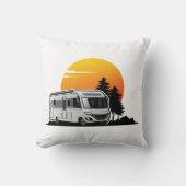 レトロサンセットRVモーターホームオーナーギフト、モーターホームカー クッション (正面)