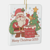 レトロサンタおもちゃクリスマスオーナメント セラミックオーナメント (右)