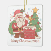 レトロサンタおもちゃクリスマスオーナメント セラミックオーナメント (左)