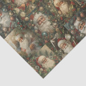 レトロサンタとヴィクトリア時代のクリスマスコラージュ 薄葉紙 (詳細)