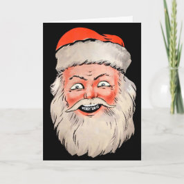 レトロサンタのヘッド クリスマスカード