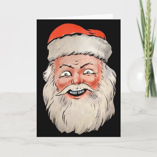 レトロサンタのヘッド クリスマスカード (正面)