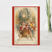 レトロサンタの真夜中の走クリスマスカード シーズンカード (正面)