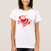 レトロサンタの赤と白のランニング Tシャツ (正面)