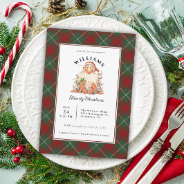 レトロサンタアニュアルファミリークリスマスお祝い 招待状