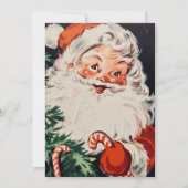 レトロサンタウィズキャンディーキャネスカスタムクリスマス シーズンカード (正面)