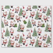レトロサンタギフトラップ ラッピングペーパー (フラット)