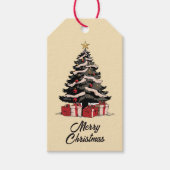 レトロサンタクリスマスギフトラベル ギフトタグ (正面)