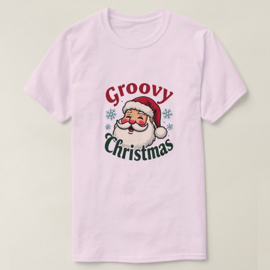 レトロサンタクリスマスグルーヴィホリデイスタイル Tシャツ (デザイン正面)