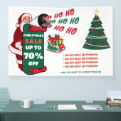 レトロサンタクリスマスビジネス販売プロモーション広告 横断幕 (トレードショー)