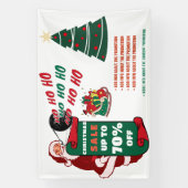 レトロサンタクリスマスビジネス販売プロモーション広告 横断幕 (縦)