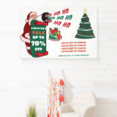 レトロサンタクリスマスビジネス販売プロモーション広告 横断幕 (インサイチュ)