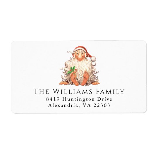 レトロサンタクリスマスホリデイ ラベル (正面)