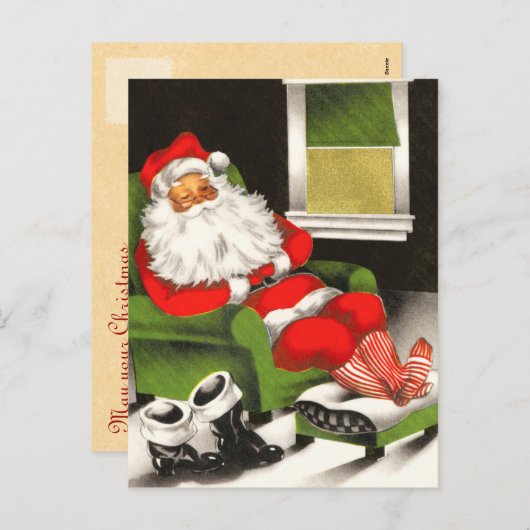 レトロサンタクリスマスポストカード シーズンポストカード (正面/裏面)
