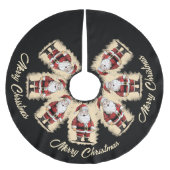 レトロサンタクリスマス ブラッシュドポリエステルツリースカート (正面)