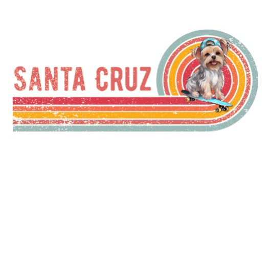 レトロサンタクルーズスケートボーディングヨークシャーテリアー Tシャツ