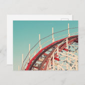 レトロサンタクルーズ・ボードウォークのジェットコースターのポストカード ポストカード (正面/裏面)