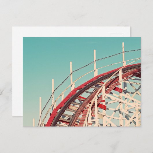 レトロサンタクルーズ・ボードウォークのジェットコースターのポストカード ポストカード (正面/裏面)