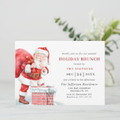 レトロサンタクロスクリスマスホリデーブランチ 招待状 (スタンド正面)