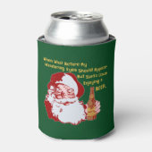 レトロサンタクロースおもしろいビールクリスマス 缶クーラー (缶正面)