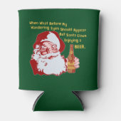 レトロサンタクロースおもしろいビールクリスマス 缶クーラー (正面)