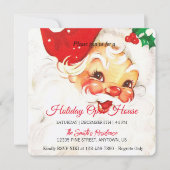 レトロサンタクロースお祝いオープンハウス シーズンカード (正面)