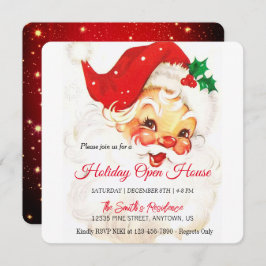 レトロサンタクロースお祝いオープンハウス シーズンカード