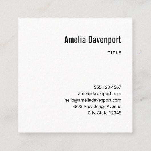 レトロサンタクロースが椅子に座るクリスマス スクエア名刺 (裏面)