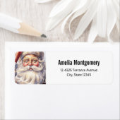 レトロサンタクロースのクリスマスアドレス ラベル (インサイチュ)