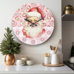 レトロサンタクロースのピンクと白の格子模様クリスマス ラージ壁時計<br><div class="desc">祝フェスティバルの季節はレトロサンタクロースのピンクと白の格子模様のクリスマスの大きな時計！ピンク魅力的と白の格子模様の背景に施された懐かしいサンタクロースのデザインがスタイリッシュ、ヴィンテージの魅力と組み合わせらモダンれた時計。リビングルーム、キッチン、玄関にフェスティバルtouchを追加するのに最適な、この時計は装飾と機能性の両方である。素材で作高品質り、正確なタイムキーピングと耐久性を保証する。この楽しいクリスマス時計で休日の精神を家お洒落に持って来なさい。</div>