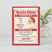 レトロサンタクロースクリスマスパーティーヴィンテージ 招待状 (スタンド正面)