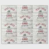 レトロサンタクロースクリスマス素朴ヴィンテージウッド ラッピングペーパー (フラット)