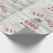 レトロサンタクロースクリスマス素朴ヴィンテージウッド ラッピングペーパー (角)