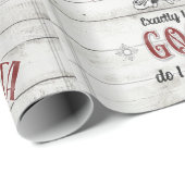 レトロサンタクロースクリスマス素朴ヴィンテージウッド ラッピングペーパー (ロールコーナー)