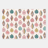 レトロサンタクロースクリスマス ラッピングペーパーシート (正面)