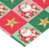 レトロサンタクロースタータンチェックプレイドクリスマス テーブルクロス (アングル)