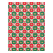 レトロサンタクロースタータンチェックプレイドクリスマス テーブルクロス (正面)
