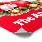 レトロサンタクロースタータンチェックプレイドクリスマス ポスター (角)