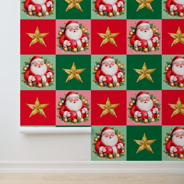 レトロサンタクロースタータンチェックプレイドクリスマス 壁紙 (アプリケーション)