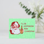 レトロサンタクロースビールホームブリュークリスマス シーズンポストカード (スタンド正面)