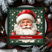 レトロサンタクロースホリデーウォーターカラーナプキンズ